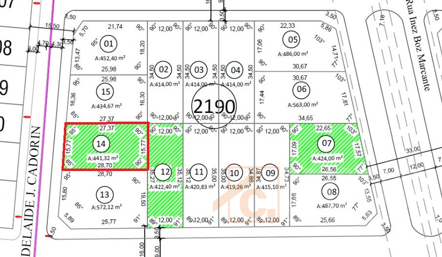 Terreno à venda em Pato Branco no bairro Cadorin - Loteamento Por do Sol Q-2190 L-14