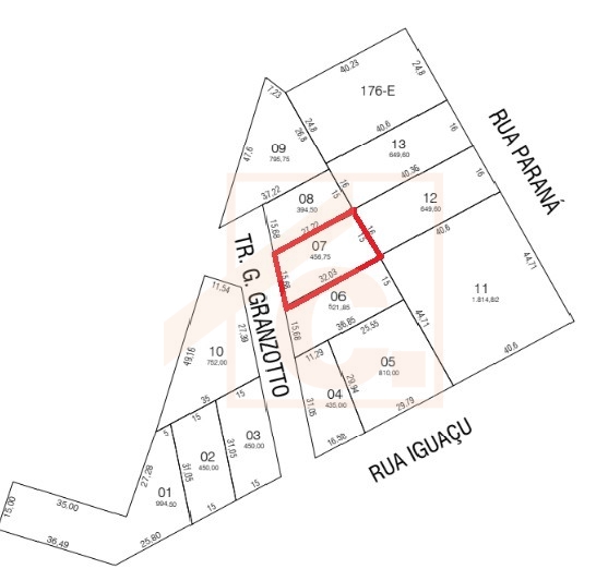 Terreno à venda no centro de Pato Branco.