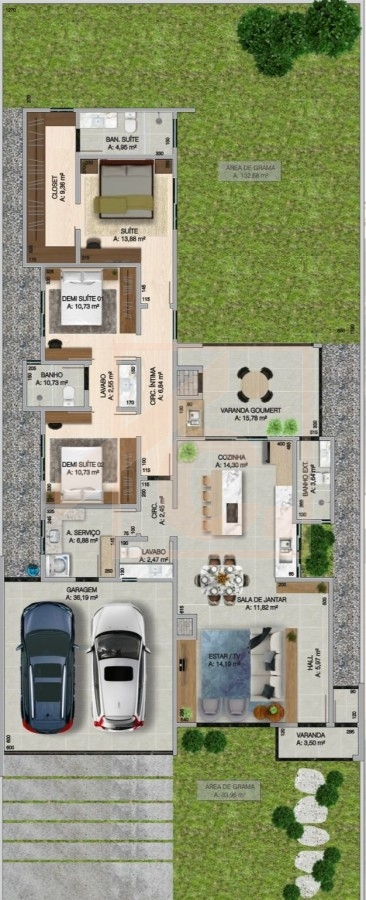 Casa Alto Padrão à venda em Pato Branco bairro Cadorin com 1 suíte + 2 demi suítes