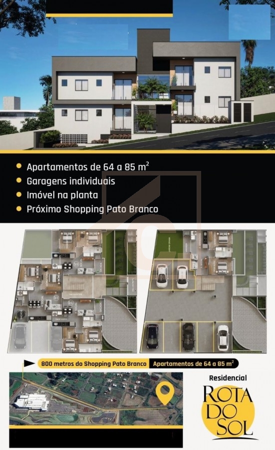 Apartamento á venda em Pato Branco no Ed. Residencial Rota do Sol