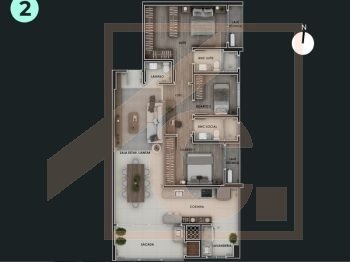 Apartamento à venda em Pato Branco no Ed. Turmalina com 01 Suíte + 02 Quartos