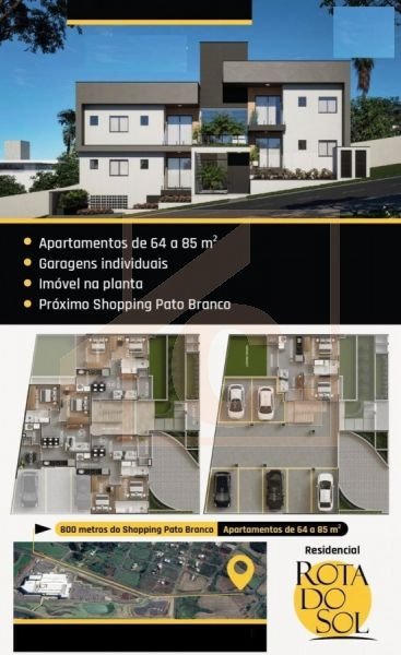 Apartamento á venda em Pato Branco no Ed. Residencial Rota do Sol